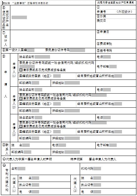 專利申請表下載